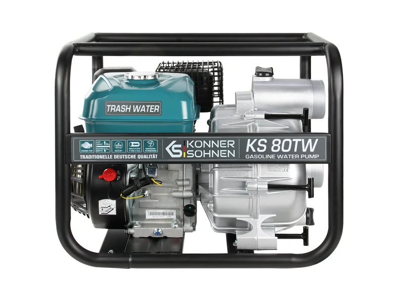 "Könner & Söhnen" Motorpumpe für Schmutzwasser KS 80TW - Saughöhe 7m - Förderhöhe 26-28m