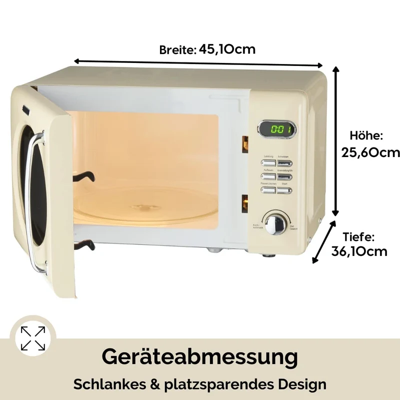 Retro Stand Mikrowelle WMW720 I 700W Mikrowellenleistung