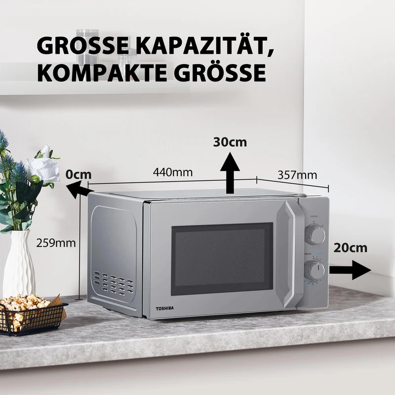 Solo-Mikrowelle 20L MW2-MM20PF(SL), Freistehende Mikrowelle, 800W