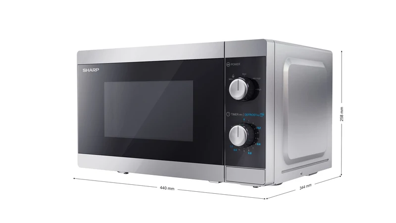 Mikrowelle: 800W, 5 Leistungsstufen, Auftaufunktion Silber
