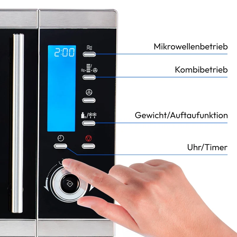 MD 15501 4 in 1 Mikrowelle mit Grill 25 Liter, 2500 Watt Heißluft
