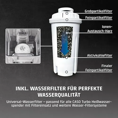 HW 660 Heißwasserspender, Edelstahl, Schwarz