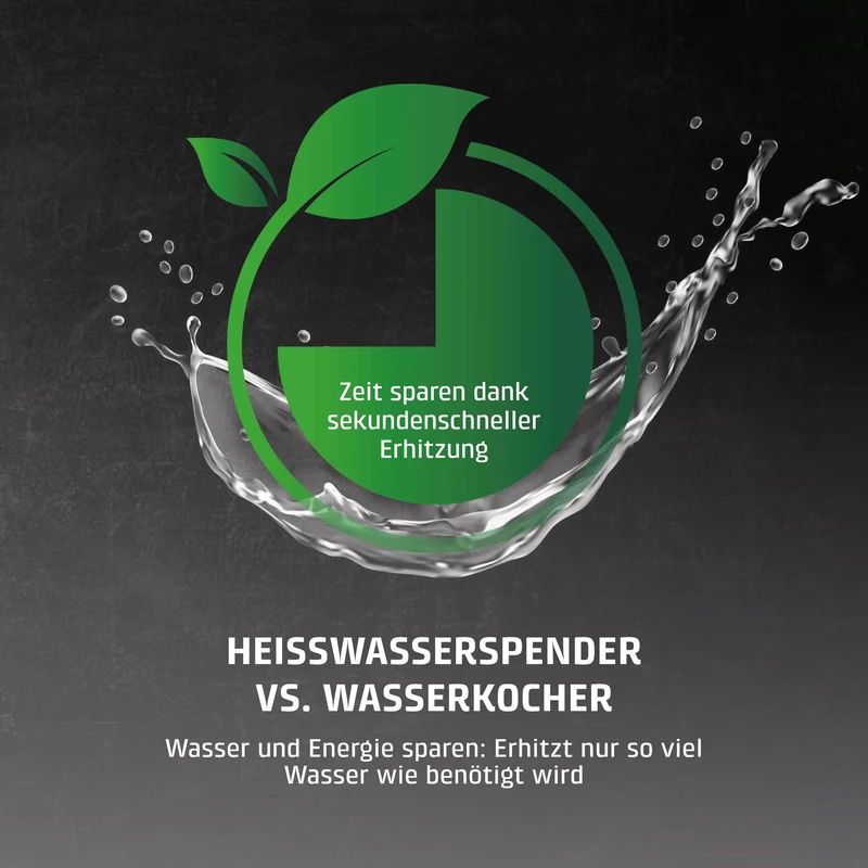 HW 660 Heißwasserspender, Edelstahl, Schwarz