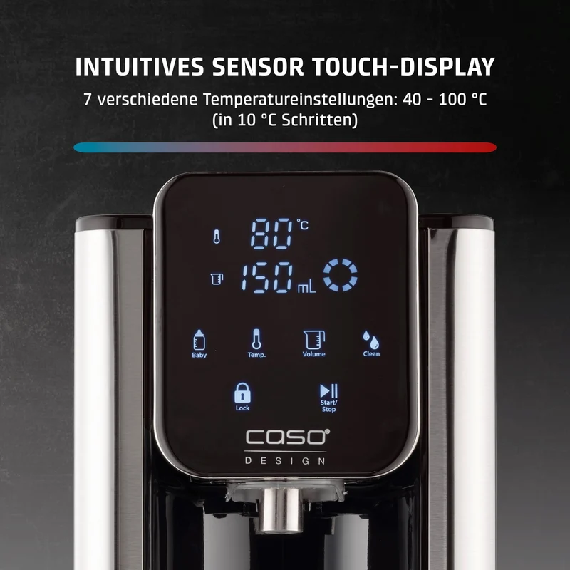 HW 660 Heißwasserspender, Edelstahl, Schwarz