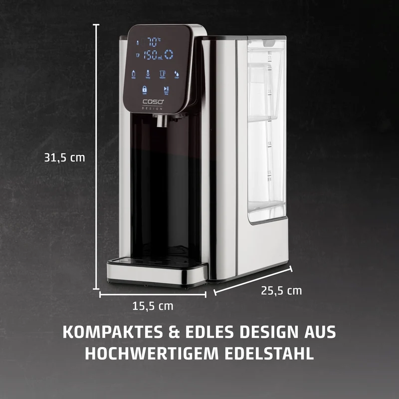 HW 660 Heißwasserspender, Edelstahl, Schwarz
