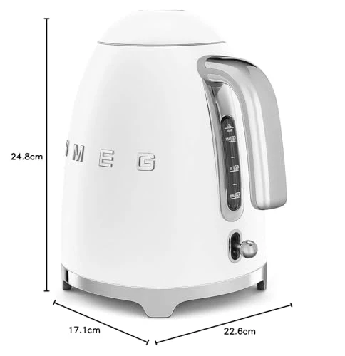 1.7L Wasserkocher, Soft-Opening-Kannenverschluss, Weiß Matt