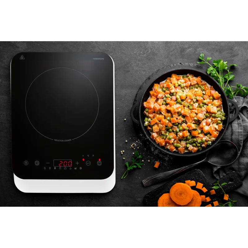 Induktionskochfeld 1 Platte, Induktionskochplatte 20 cm, Induktionsplatte mit 2.000 Watt