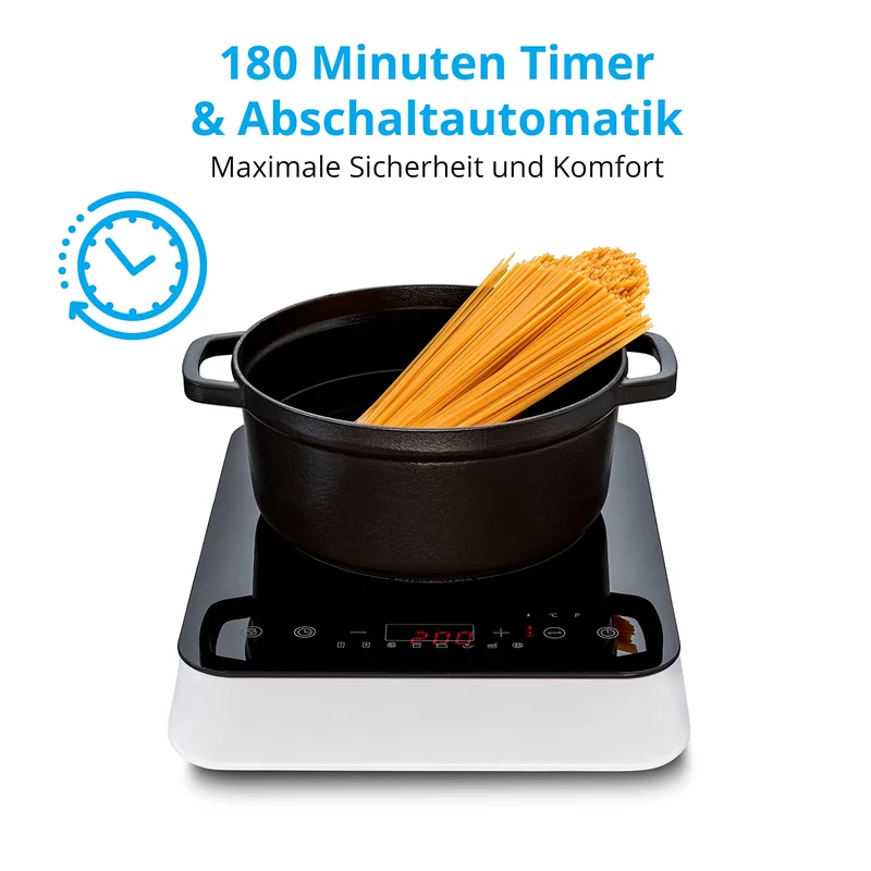 Induktionskochfeld 1 Platte, Induktionskochplatte 20 cm, Induktionsplatte mit 2.000 Watt