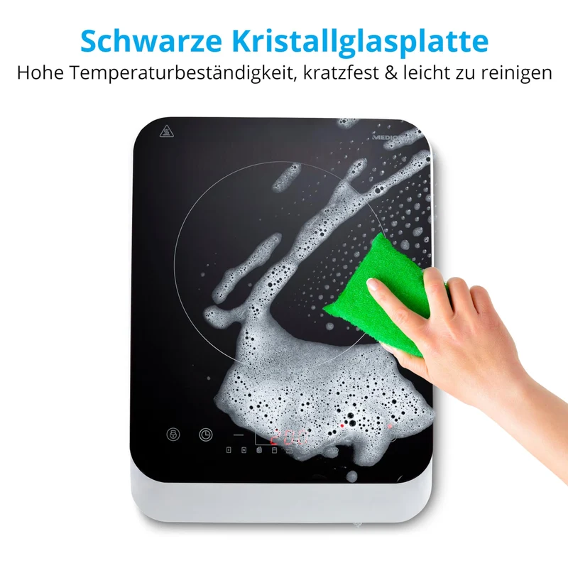 Induktionskochfeld 1 Platte, Induktionskochplatte 20 cm, Induktionsplatte mit 2.000 Watt