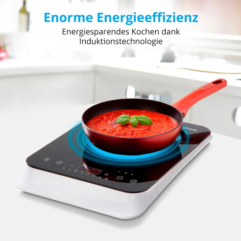 Induktionskochfeld 1 Platte, Induktionskochplatte 20 cm, Induktionsplatte mit 2.000 Watt