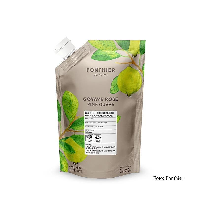 Ponthier Pink Guavepüree, mit Zucker, 1 kg