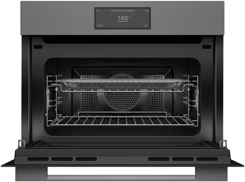 Fisher & Paykel 60cm Series 9 Minimal Compact Combi-Microwave Oven, Grey Glass