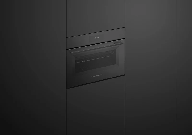 Fisher & Paykel 60cm Series 9 Minimal Compact Combi-Microwave Oven, Brushed Silver Glass