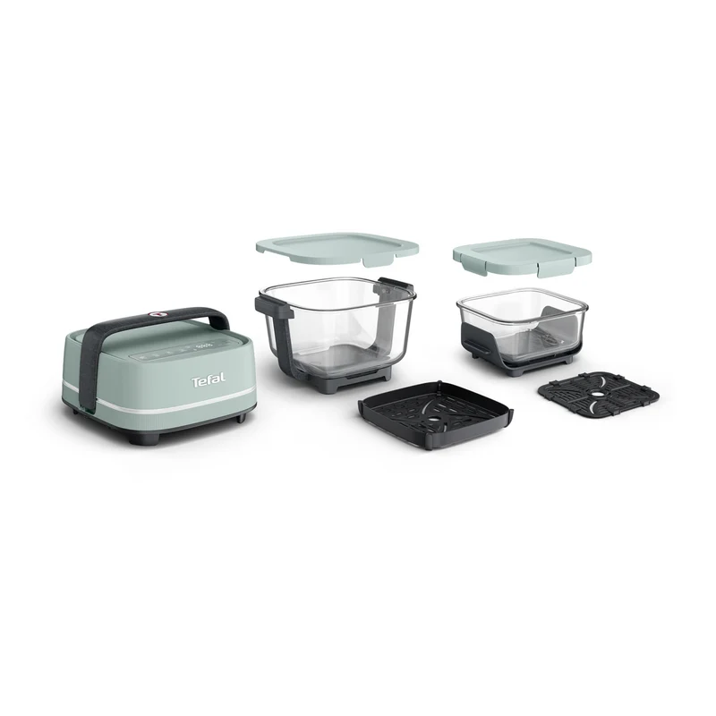 Tefal Crisp & Go Portable Glass Air Fryer Eucalyptus