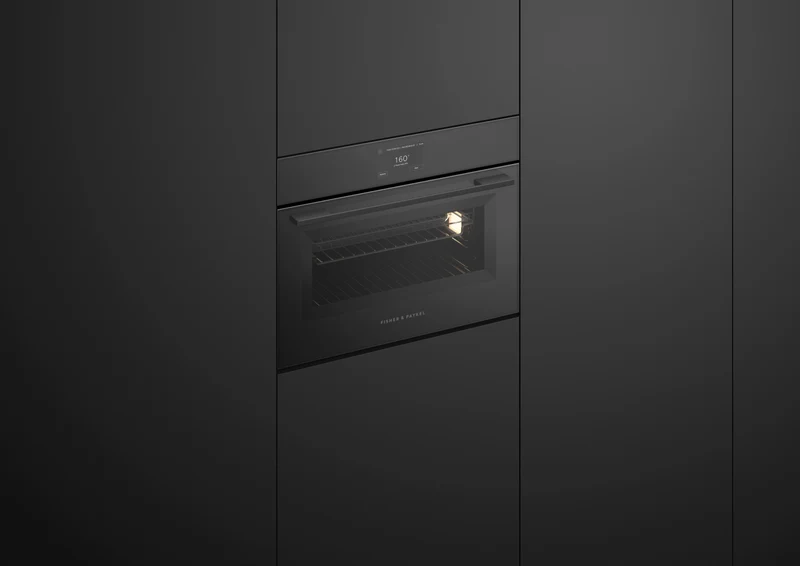 Fisher & Paykel 60cm Series 7 Minimal Compact Combi- Microwave Oven, Black Glass