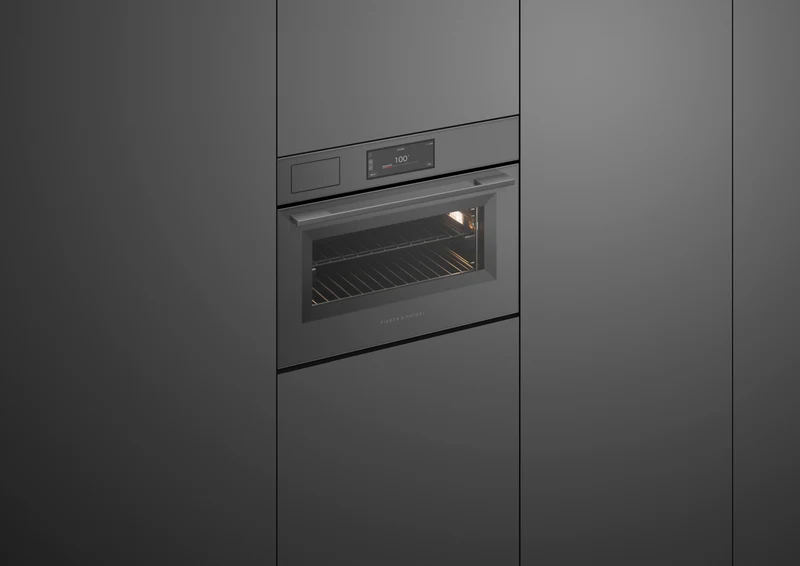 Fisher & Paykel 60cm Series 9, Minimal Compact Combi-Steam Oven, Grey Glass