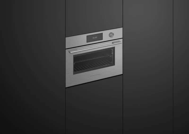 Fisher & Paykel 60cm Series 11, Contemporary Compact Combi-Steam Oven, Brushed Silver Glass