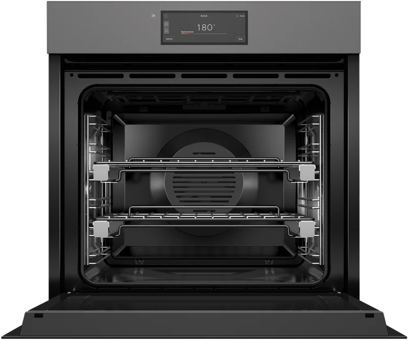 Fisher & Paykel 60cm Series 11, Minimal Handless Pyrolytic Oven, Grey Glass