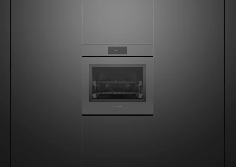 Fisher & Paykel 60cm Series 11, Minimal Handless Pyrolytic Oven, Grey Glass