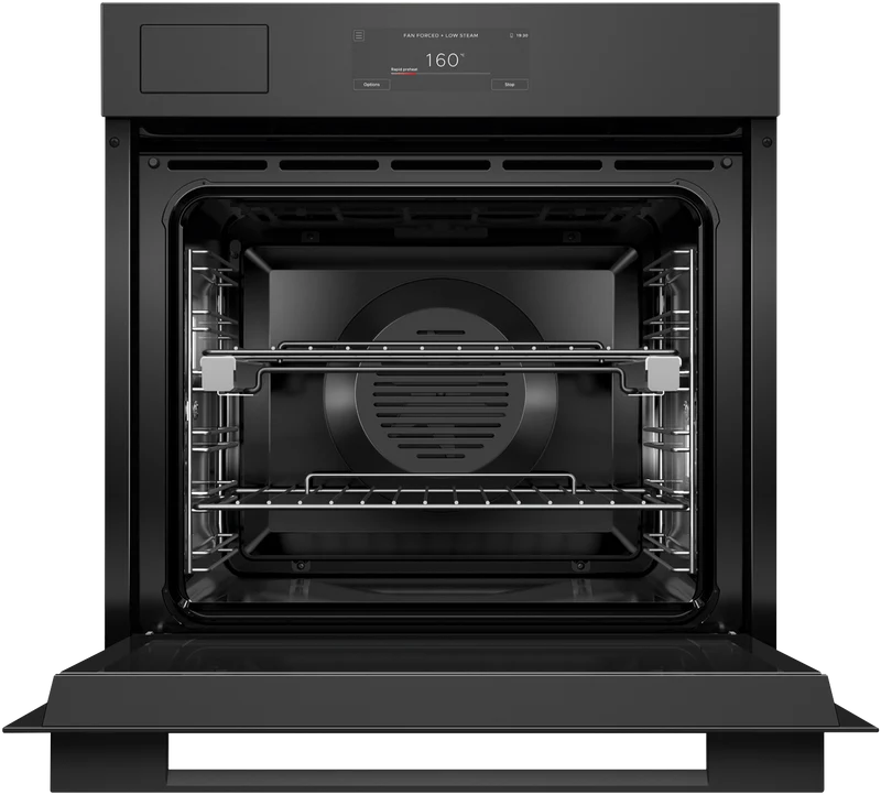 Fisher & Paykel 60cm Series 9, Minimal Combi-Steam Oven, Black Glass