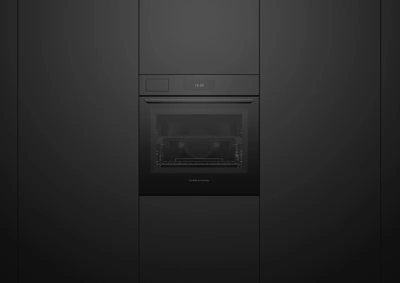 Fisher & Paykel 60cm Series 9, Minimal Combi-Steam Oven, Black Glass