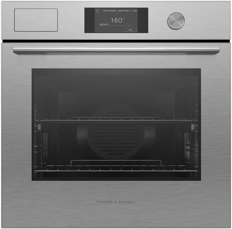 Fisher & Paykel 60cm Series 7, Contemporary Combo-Steam Oven, Brushed Silver Glass