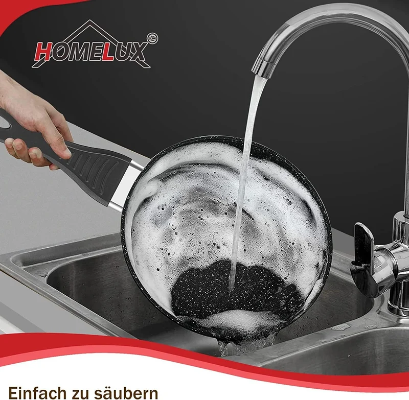 10tlg Induktions-Töpfe Set Homelux KoHerdartenchtopfset aus Aluminiumguss mit Antihaftbeschichtung, inkl. Deckel. PFOA frei, für alle