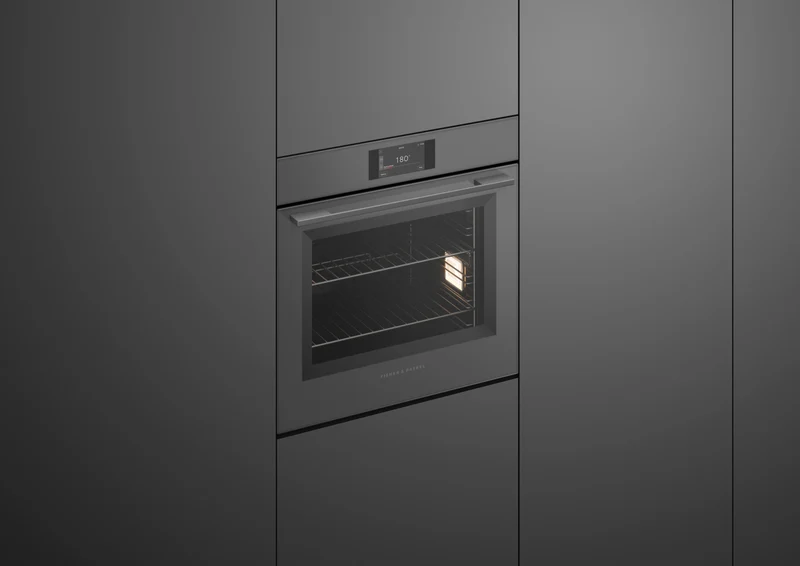 Fisher & Paykel 60cm Series 7, Minimal Pyrolytic Oven, Grey Glass
