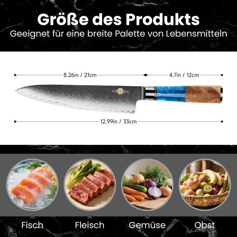 Professionelles 8-Zoll-Kochmesser aus Hochkohlenstoffstahl – superscharf, ergonomisch, langlebig, ideal für Fleisch, Gemüse & mehr