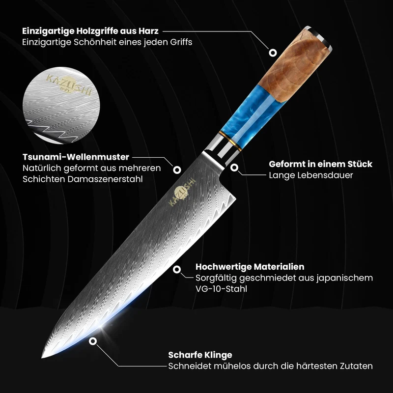 Professionelles 8-Zoll-Kochmesser aus Hochkohlenstoffstahl – superscharf, ergonomisch, langlebig, ideal für Fleisch, Gemüse & mehr