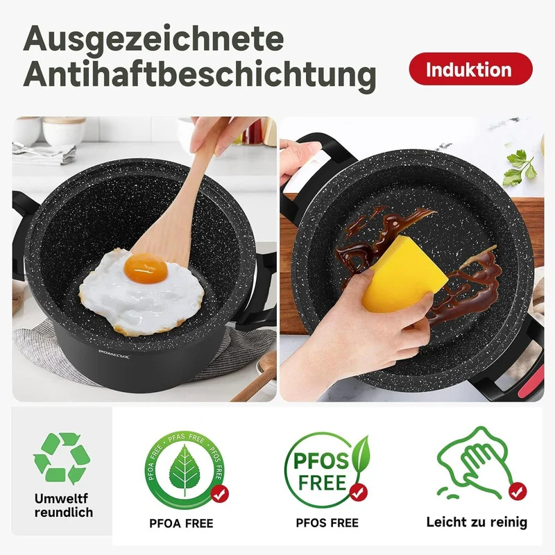Homelux Energiespartopf 24cm Universal Kochtopf 5.5L Topf Induktion