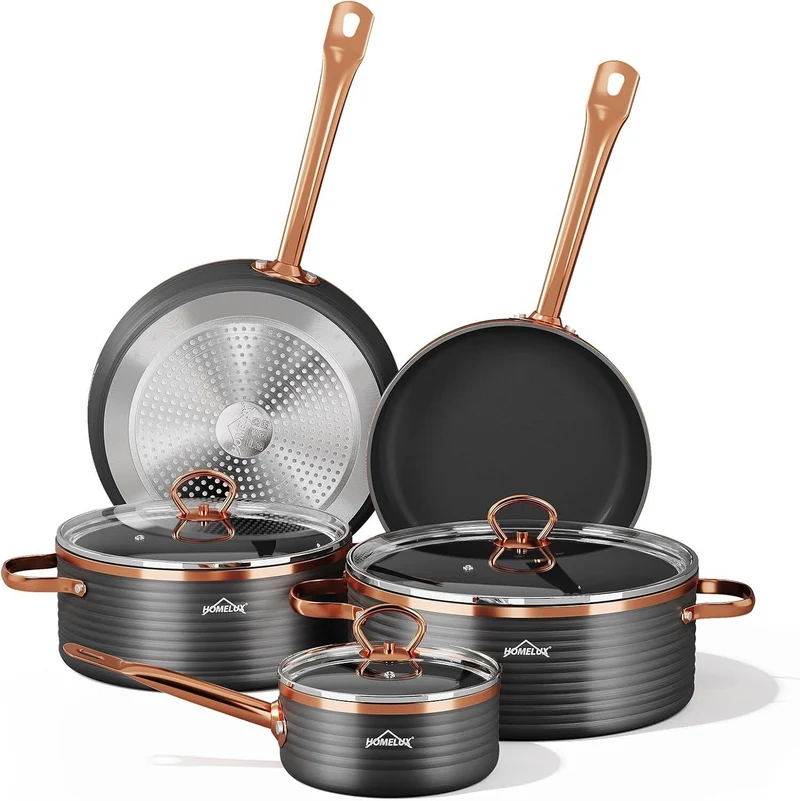 HOMELUX Topfsets 8-tlg Kochtopf Set Induktions mit - Kochgeschirr