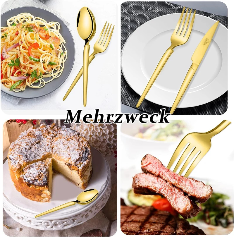 72-teiliges Besteckset aus glänzendem 18/10-Edelstahl für 12 Personen. Spülmaschinenfest & langlebig. Perfekt für jede Gelegenheit