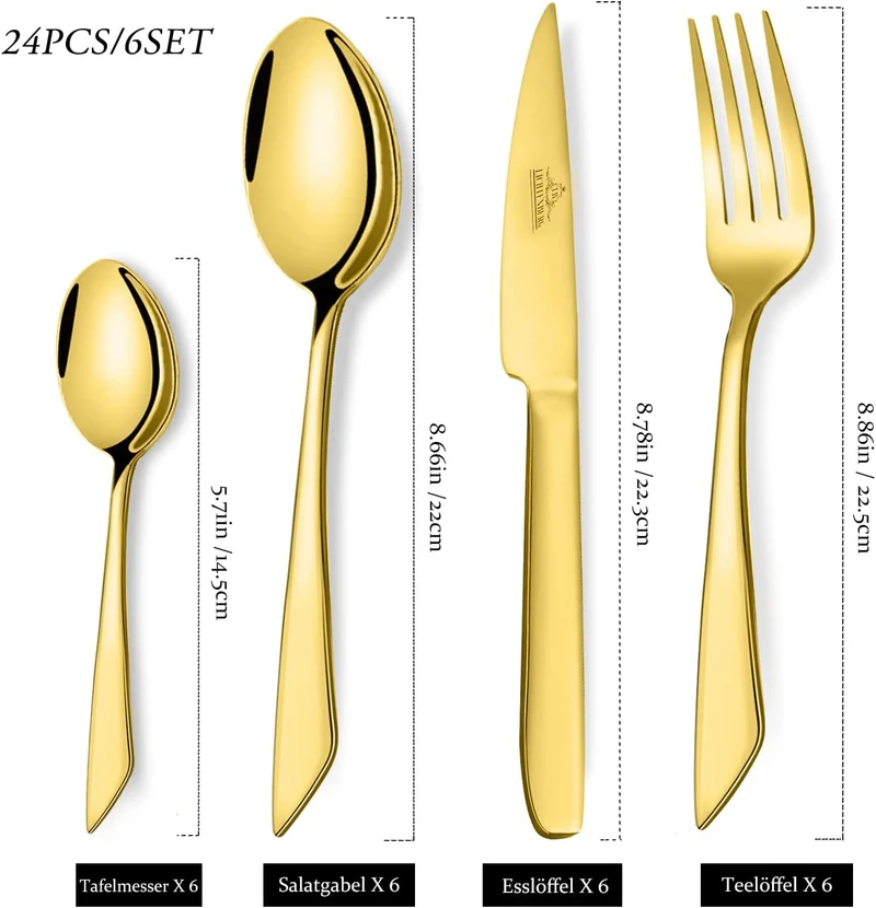 Besteckset 24 teilig Besteck Tafelbesteck Essbesteck Edelstahl
