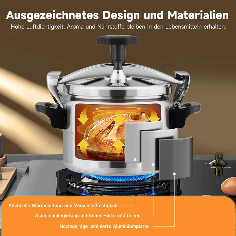 Scheffler Schnellkochtopf Aluguss Dampfkochtopf Induktion Druckbehälter für alle Herdarten