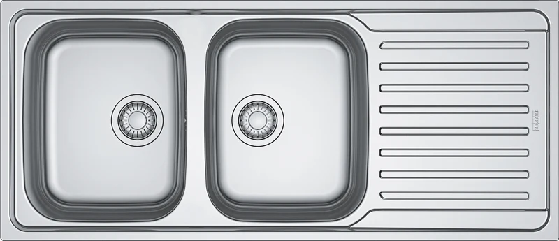 Franke Antea Double Bowl Sink with Right Hand Drainer and Orbit Non Pull-Out Tap Pack
