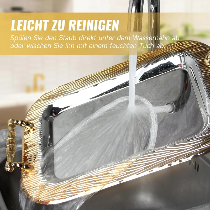 Praktische Tablett-Set Servierplatten-Set 2X Servierplatten mit Griffen