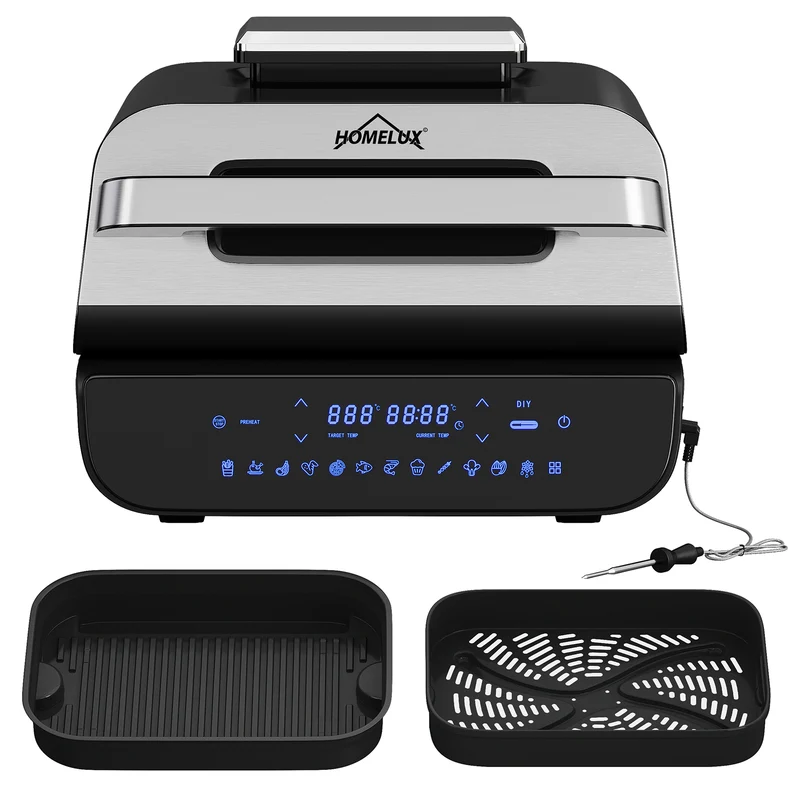 Heißluftfritteuse & Grill 6-in-1 Airfryer Elektrischer mit Temperaturfühler 6 IN 1 Heißluftfritteuse