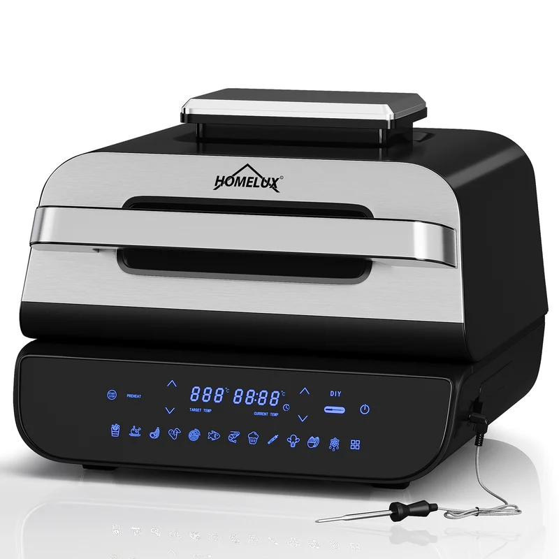 Heißluftfritteuse & Grill 6-in-1 Airfryer Elektrischer mit Temperaturfühler 6 IN 1 Heißluftfritteuse