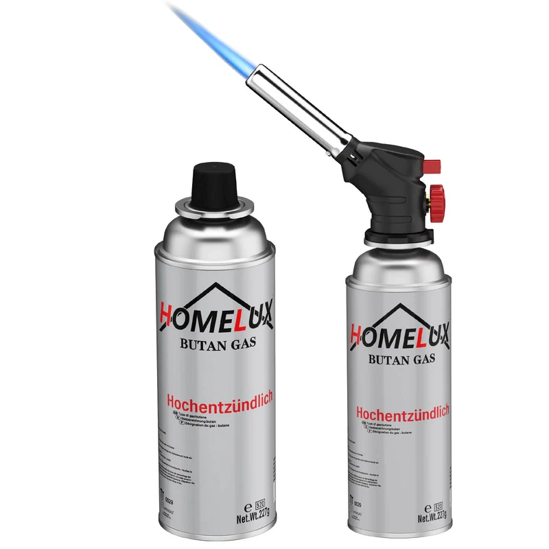 HOMELUX Gasbrenner Vielseitiger Flambier- und Bunsenbrenner bis 1300°C für Küche, BBQ, Camping und Handwerk