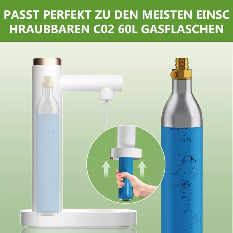 HOMELUX Sprudelwasser-Macher in Weiß, mit / ohne 1L PET-Flasche 316 Edelstahl-Behälter