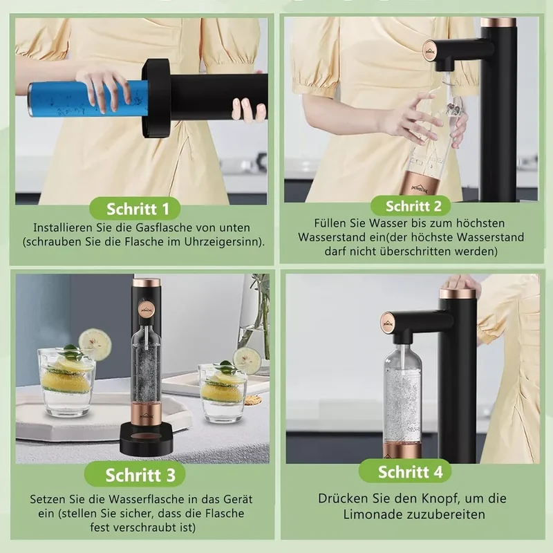 HOMELUX Sprudelwasser-Macher in Weiß, mit / ohne 1L PET-Flasche 316 Edelstahl-Behälter