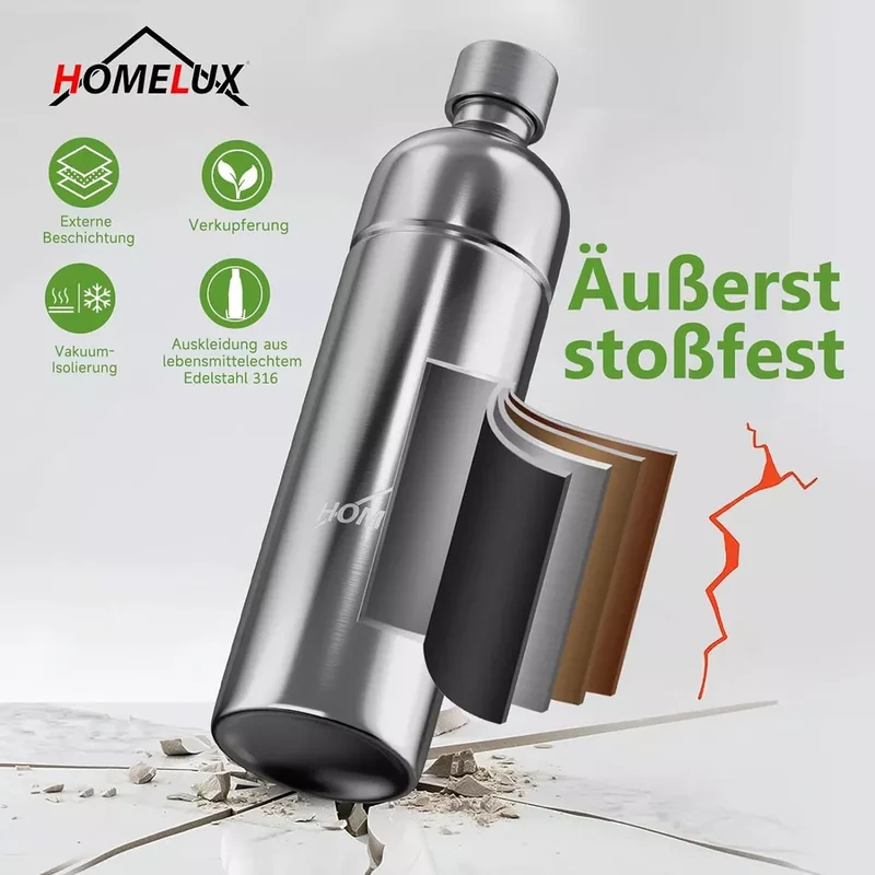 HOMELUX Sprudelwasser-Macher in Weiß, mit / ohne 1L PET-Flasche 316 Edelstahl-Behälter