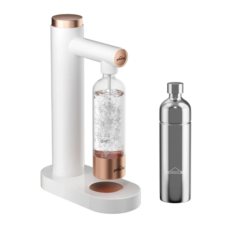 HOMELUX Sprudelwasser-Macher in Weiß, mit / ohne 1L PET-Flasche 316 Edelstahl-Behälter