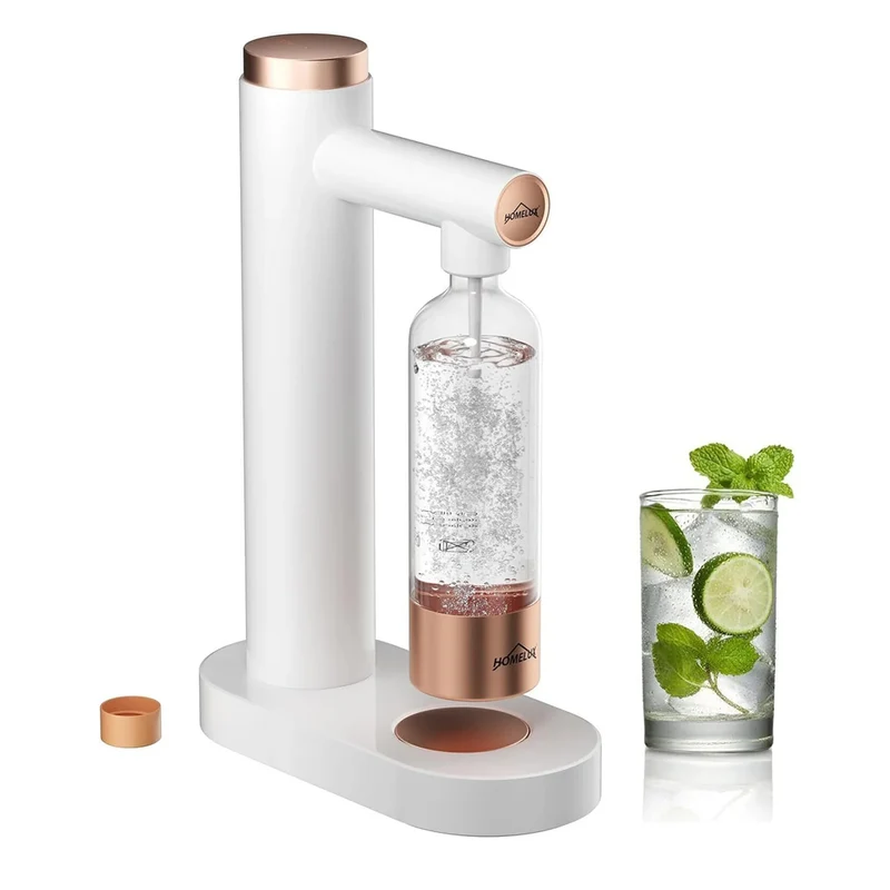 HOMELUX Sprudelwasser-Macher in Weiß, mit / ohne 1L PET-Flasche 316 Edelstahl-Behälter
