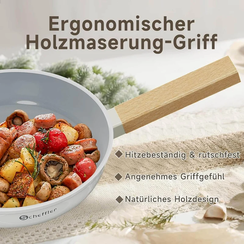 Scheffler 3-teiliges Bratpfannen-Set (20/24/28 cm) – Antihaft-Keramikbeschichtung, Induktionsgeeignet & universell für alle Herdarten