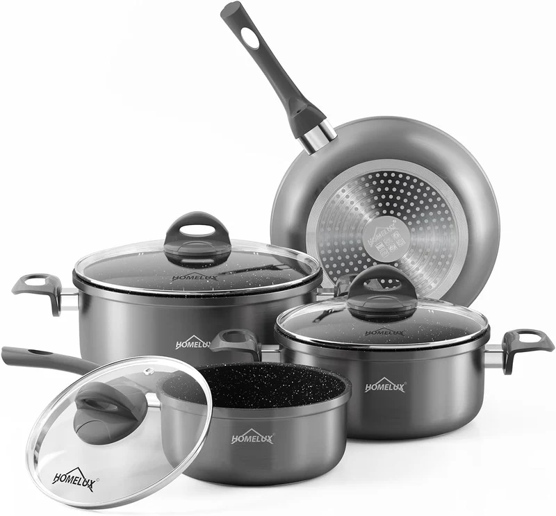 Topfset, HOMELUX Topfset Induktion 7 teilig, Induktions Töpfe Set, Kochtopf-Set, Induktionsgeeignet