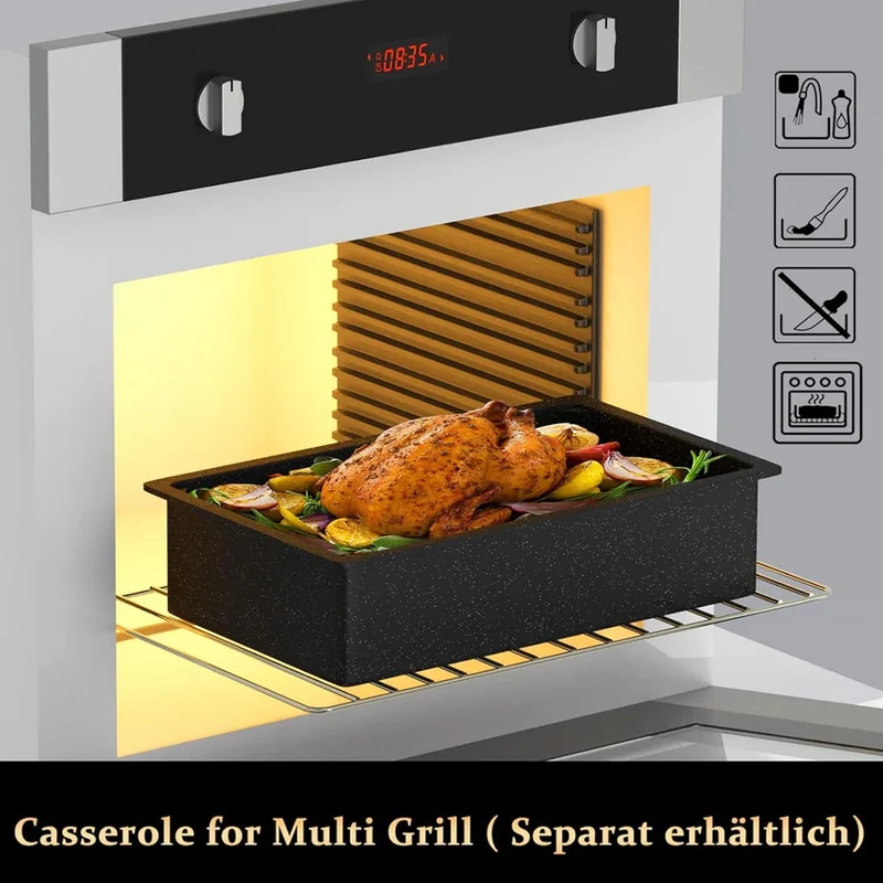Kontaktgrill 2000W Edelstahl Multigrill für Lahmacun & Elektro-Grillfunktion