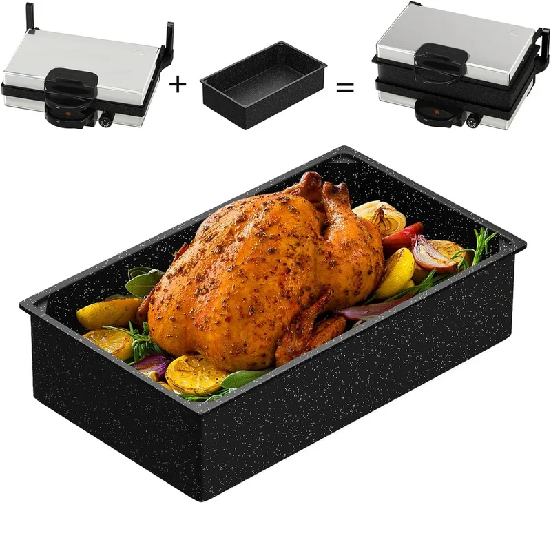Kontaktgrill 2000W Edelstahl Multigrill für Lahmacun & Elektro-Grillfunktion
