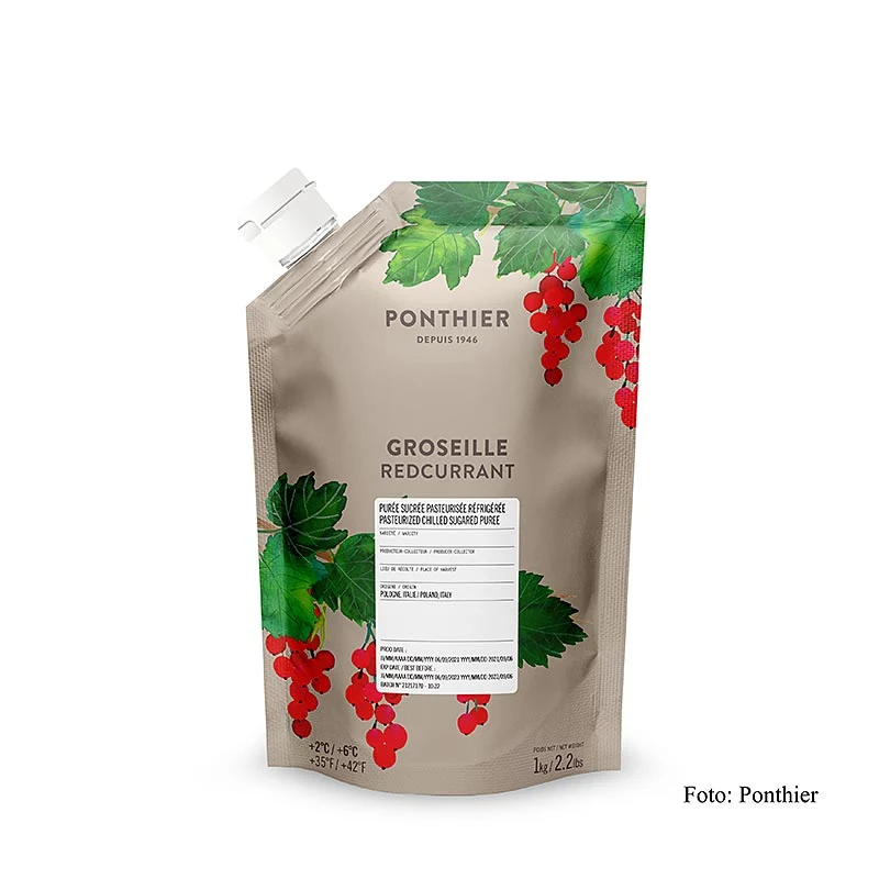 Ponthier Rote Johannisbeerenpüree, mit Zucker, 1 kg